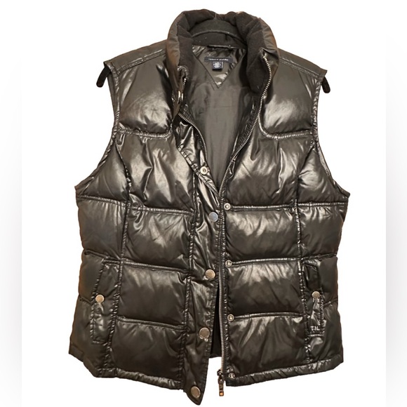 Women’s Tommy Hilfiger High-Shine BLACK Cold Weather Down & Feather Puffer Vest - Picture 11 of 11